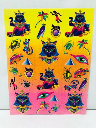 Vintage Lisa Frank Cleocatra Sticker Sheet Collectible Stickers Kitty Cat Cute