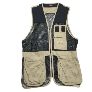 Vintage Fieldline Hunting Vest Shooting Fishing Vented Mesh Black Tan Size M/l