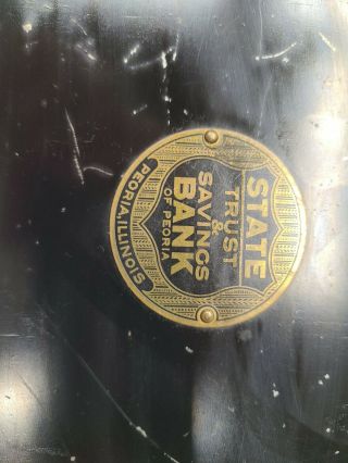 Vintage Metal State Trust & Savings Bank Of Peoria Cash Box? 2