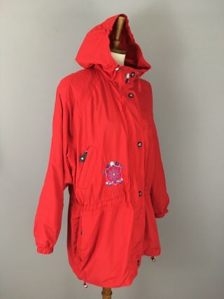 Vintage Obermeyer Ski Coat Jacket Womens Sz 12 Red Nordic Alpine Hooded Katarina 3