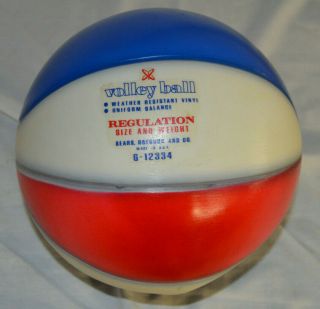 Vintage Sears,  Roebuck And Co.  Red White Blue Volleyball 6 - 12334 Made In Usa