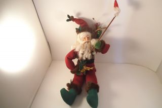 Vintage Silvestri Santa Claus Stuffed Christmas Figure Pinecone Ornament