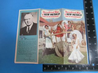 Vintage 1949 Recreational Map Of Mexico Land Of Enchantment Brochure S9345
