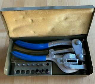 Vintage Lustre Line 8500 Metal Power Punch Tool Kit