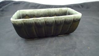 Vintage Hull Pottery Rectangular Planter Dark Green F42 Made In Usa