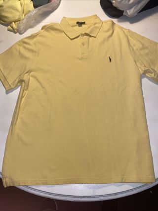 J Crew Vintage Polo Shirt Mens Size Xxl Yellow Short Sleeve Cotton Knit