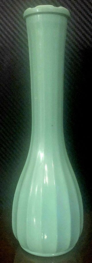 Vintage Clg Co.  Green & White Milk Glass 8 - 3/4 " Bud Vase Carr - Lowrey Glass Co.
