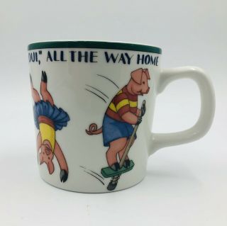 Vintage 92 Nursery Rhyme 5 Little Pigs Tiffany & Co Childrens Porcelain Mug Cup