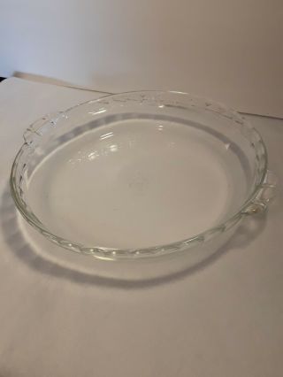 Vintage Pyrex 229 Clear Glass Fluted 10 " Pie Plate Dish