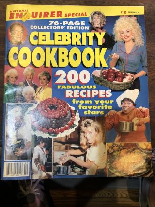 Vintage National Enquirer Celebrity Cookbook Recipes Elvis,  Cher,  Sinatra,  1990