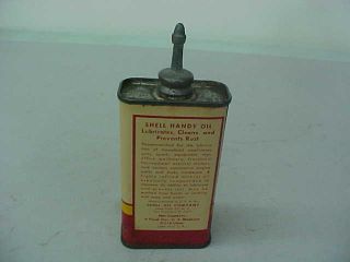 VINTAGE SHELL HANDY OIL LEAD - TOP OIL CAN 3