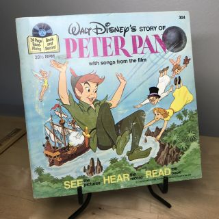 Vtg 1977 Walt Disney Record Story Of Peter Pan 304 See Hear Read 33 1/3rpm