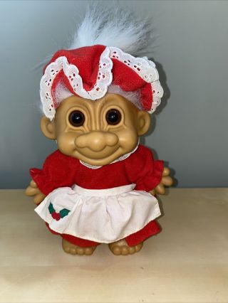 Vintage Russ Mrs.  Santa Claus - Christmas Troll Doll 8”