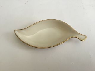 Vintage Lenox China Olympia Gold Leaf Shaped Individual Ashtray.