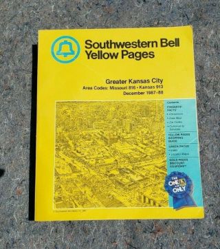 Vintage 1987 - 88 Yellow Pages Greater Kansas City Phone Book Directory Genealogy