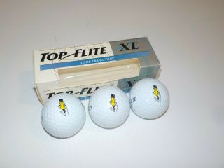 Vintage Planters Mr Peanut Top Flite Xl Golf Balls Set Of 3 Sleeve