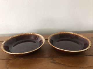 Set Of 2 Vintage Mccoy Brown Drip Glaze Soup/salad/cereal Bowls