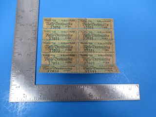 Vintage World War I German Bread Ration Cards Set Of Ten 37031 S6986