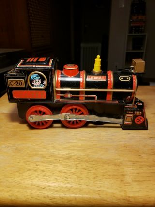 Vintage Toytown Battery Operated Tin Train.  Made In Japan