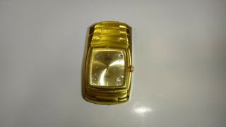 Vintage Novelty=gold Tone Butane Torch Lighter W/clock= Work=nr=