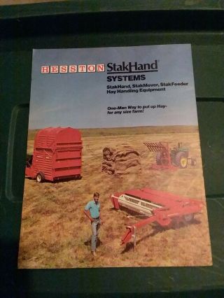 Vintage Hesston Stakhand Systems Dealer Color Brochure Farm Ag Advertising
