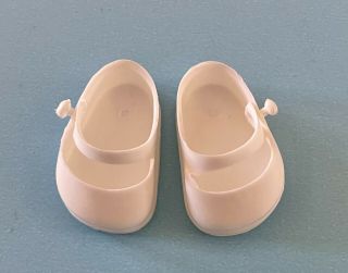 Vintage Doll Clothes: Muffie White Plastic No Heel Shoes