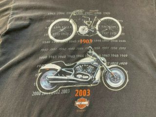 Vintage Harley Davidson 100 Years Anniversary 1903 - 2003 Mens T - Shirt Size Xl