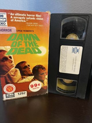 Dawn Of The Dead Vhs 1977 Vintage Tape Horror Film Movie Horror Hbo Vtg