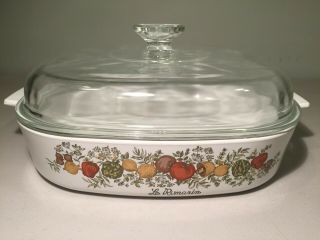 Vintage Corning Ware Le Romaine Spice Of Life A - 10 - B With Lid Euc