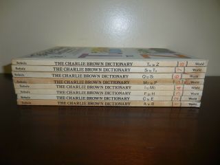 Vtg Charlie Brown Dictionary Complete 8 Vol Set 1973 1st Print