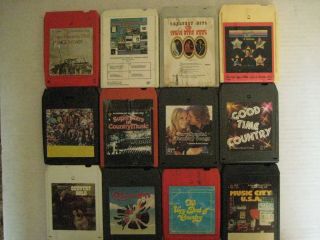 12 Vintage C&w Various Artists 8 Track Tapes - - Great Deal