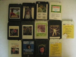 13 Vintage C&w Various Artists 8 Track Tapes - - Great Deal