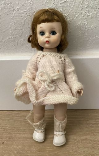Vintage Madame Alexander Alex Doll 7.  5” Tall In Pink Sweater Dress As - Is