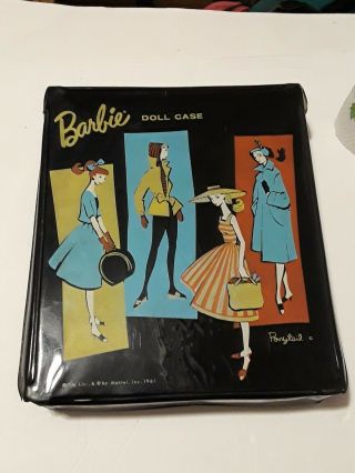 Vintage 1961 Ponytail Black Vinyl Barbie Doll Case By Mattel,  Inc.  Good