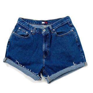 Vintage Womens Tommy Hilfiger Jeans Shorts Mom High Waist Cut Off 90s 16 Xl 33”
