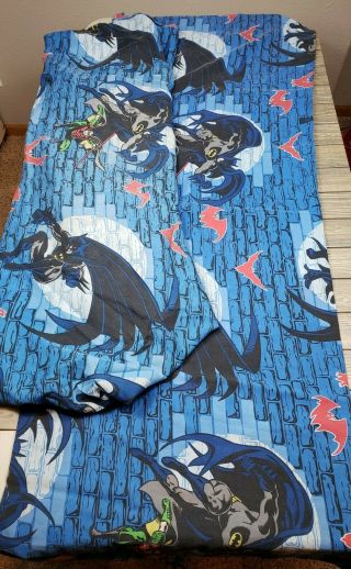 Vintage Batman Twin Flat Sheet And Fitted Sheet.  No Pillow Case.  D River 1999