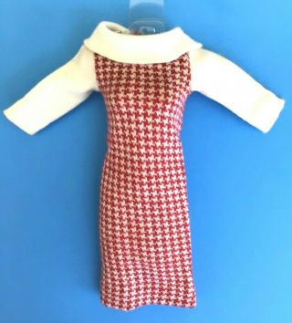 Vintage American Character Tressy Doll Red & White Neat Knit Dress 1960’s