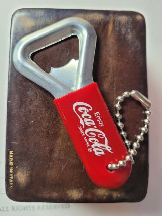 Vintage Red Coca - Cola Bottle Opener Keychain 