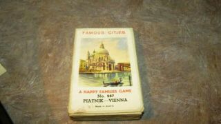 Vintage Antique Piatnik No.  287 Happy Families Playing Cards Game Famous Cities