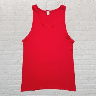 Vintage Made In Usa Fruit Of The Loom Tank Top Shirt Size Medium Red
