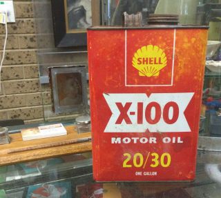 Vintage Shell X - 100 Motor Oil 20/30 Tin