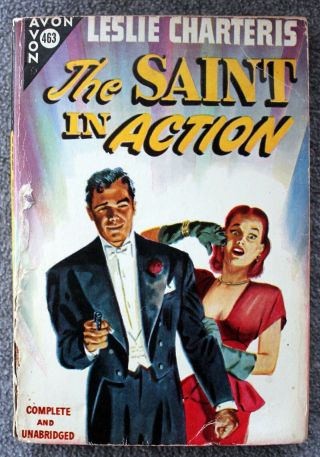 Leslie Charteris The Saint In Action Simon Templar Avon 463 Vintage Paperback