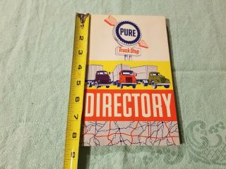 Vintage 1963 Pure Oil Truck Stop Station Guide Directory & Map Softcover Book