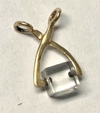 Terrific Vintage 14k Gold Ice Tong Charm,  0.  54 " By 0.  34 "