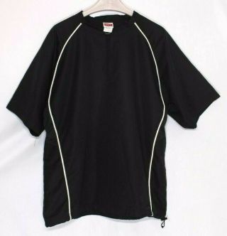 Vintage Rawlings Mens Xl Short Sleeve 1/4 Zip Baseball Pullover Wind Shirt