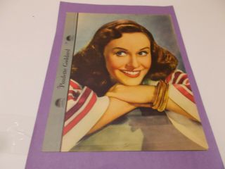 Paulette Goddard Vintage Dixie Premium Lids Movie Stars Pictures Early 1940 