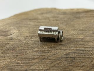 Vintage Sterling Silver Upright Piano With Bench Charm Or Pendant.  3d.