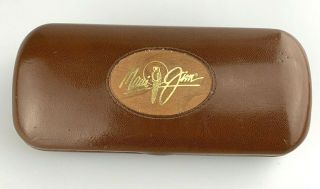 Vintage Maui Jim Sunglasses Case Only Brown Faux Leather Wood Clamshell Rare