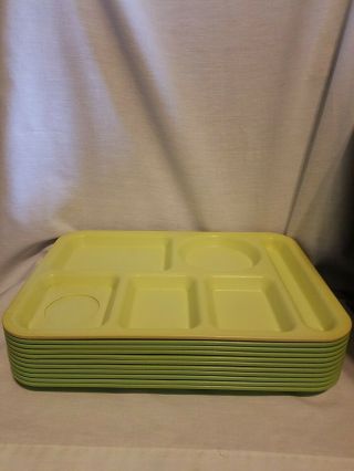 Set (11) Vintage Continental Silite Divided School Cafeteria Food Trays Melamine