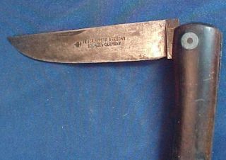 Vintage Friedr Herder Abr Sohn Pocket Knife Solingen Germany Wood Handle Large